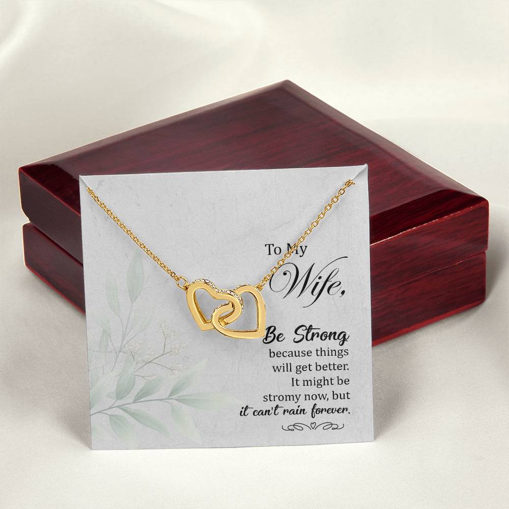 To My Wife Interlocking Hearts Necklace