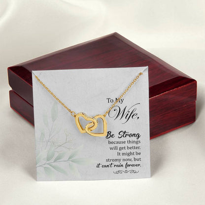 To My Wife Interlocking Hearts Necklace
