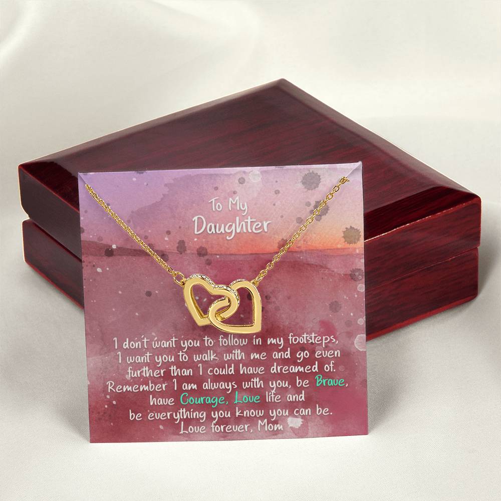 Daughter I Am Always With You - Hearts Necklace Interlocking Hearts Necklace