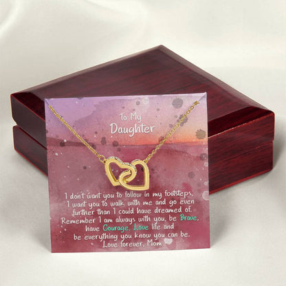 Daughter I Am Always With You - Hearts Necklace Interlocking Hearts Necklace