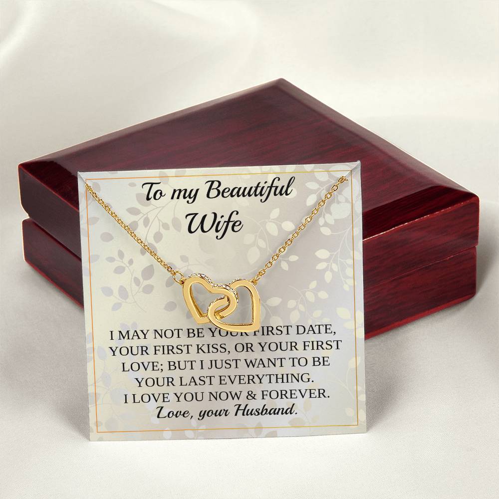 To My Wife -Love Necklace - Gift Interlocking Hearts Necklace