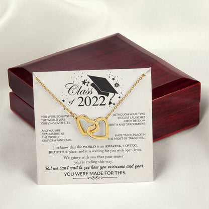 Daughter Graduation Gifts - Infinity Heart Necklace With Message Card Perfect Gift For Her Interlocking Hearts Necklace