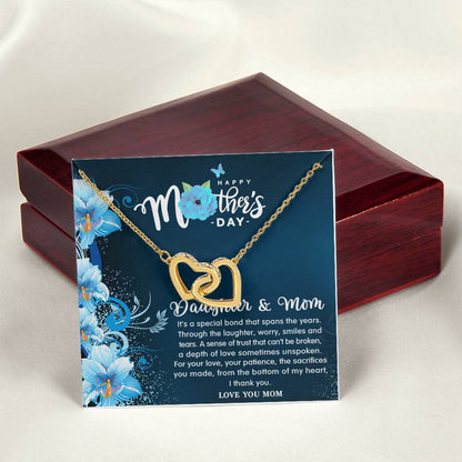 Forever Love - Daughter & Mom Necklace Interlocking Hearts Necklace