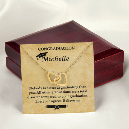 Funny Graduation Gift - Necklace Interlocking Hearts Necklace