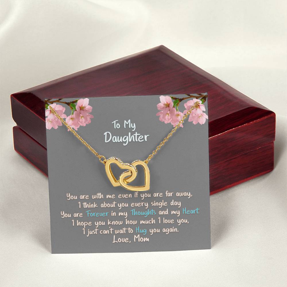 Daughter Hug You Again - Hearts Necklace Interlocking Hearts Necklace