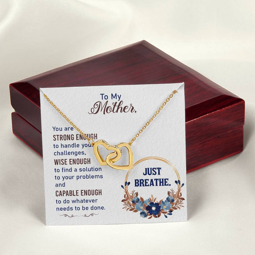 Collection Mom - You Are Strong Enough To Handle Your Challenges - Interlocking Heart Necklace Interlocking Hearts Necklace