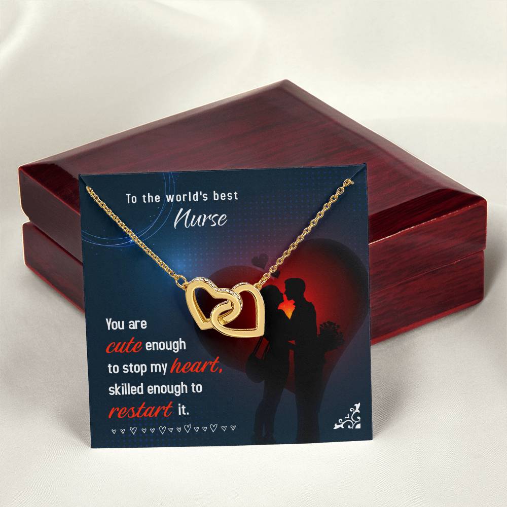 World'S Best Nurse Interlocking Hearts Necklace