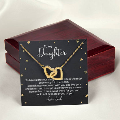 Dad To Daughter Necklace Interlocking Hearts Necklace