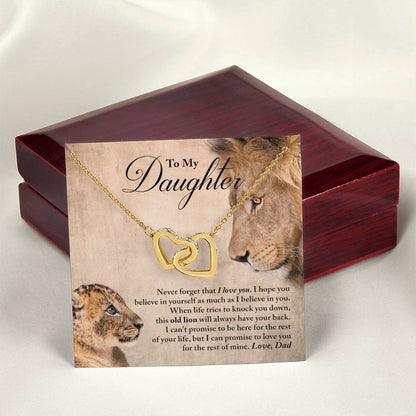 Daughter - Believe In Yourself - Necklace Interlocking Hearts Necklace