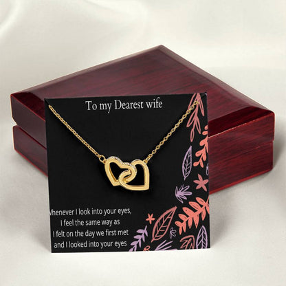 To My Wife Interlocking Hearts Necklace