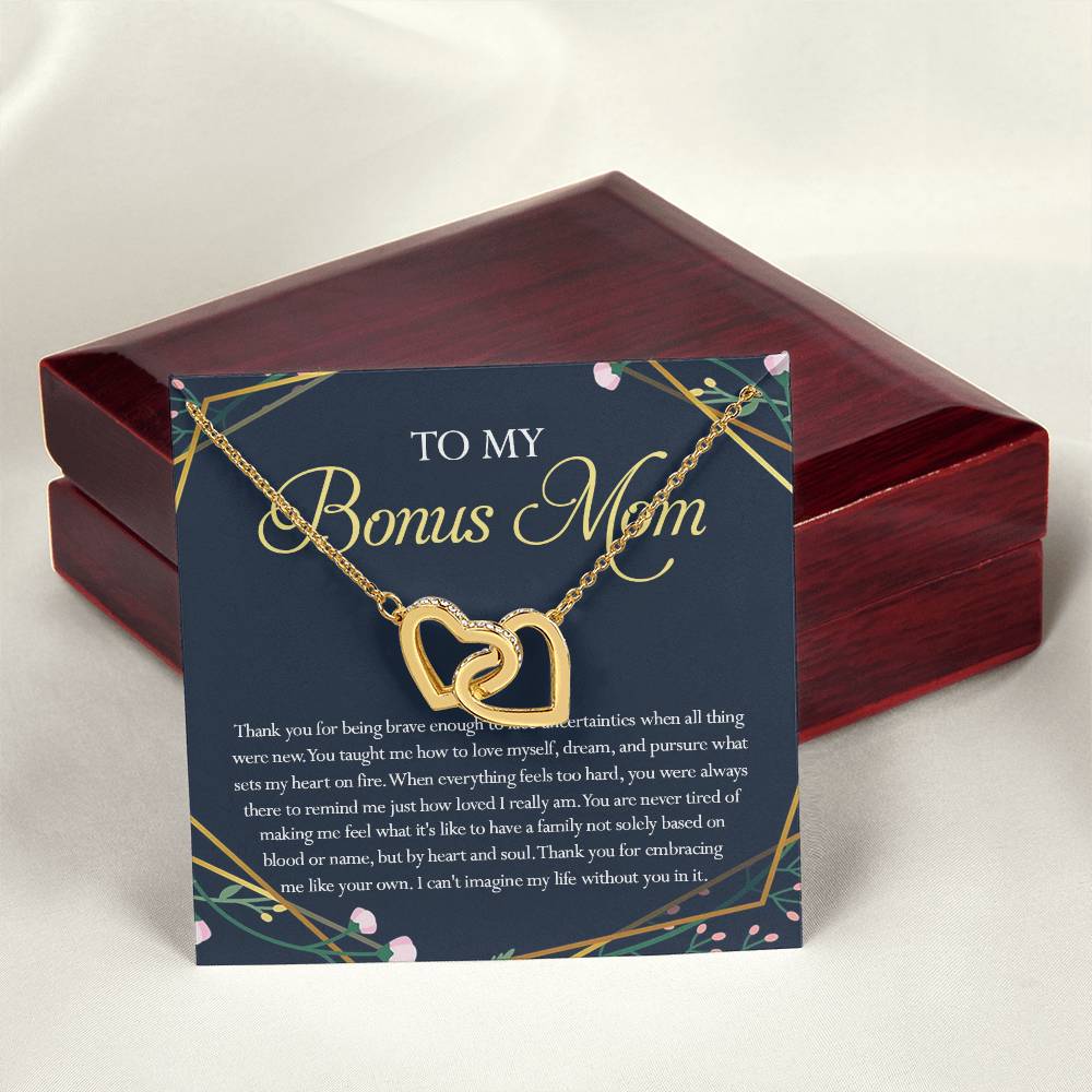 Gift For Bonus Mom Interlocking Hearts Necklace