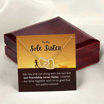 Friendship Never Fades Necklace - Gift For Your Runningworkout Bff Tribe Necklace Best Friend Gift Bff Gift Interlocking Hearts Necklace