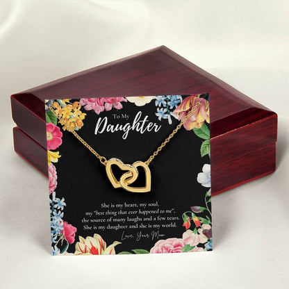 Daughter Gift To My Daughter Necklace From Mom To My Daughter Necklace Gift For Daughter From Mom Interlocking Hearts Necklace