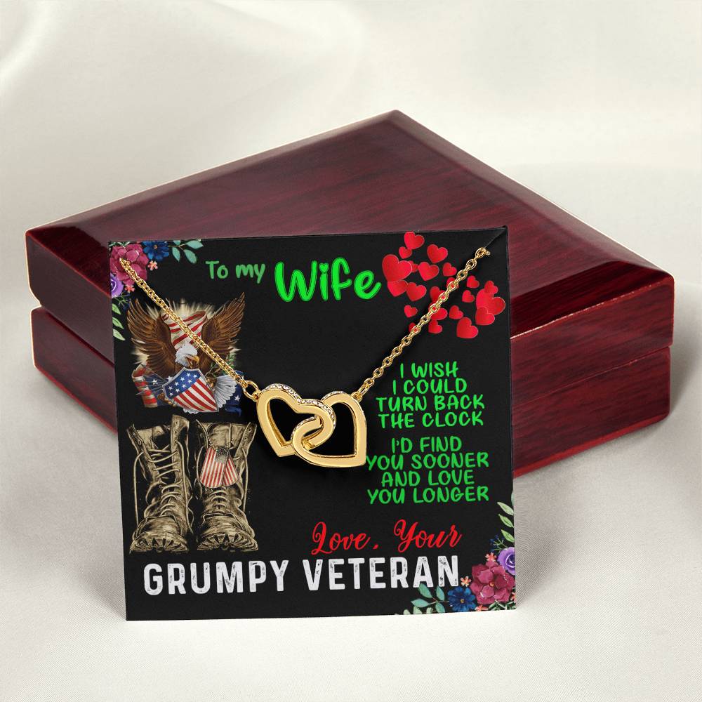 Veteran Wife Interlocking Heart Necklace Interlocking Hearts Necklace