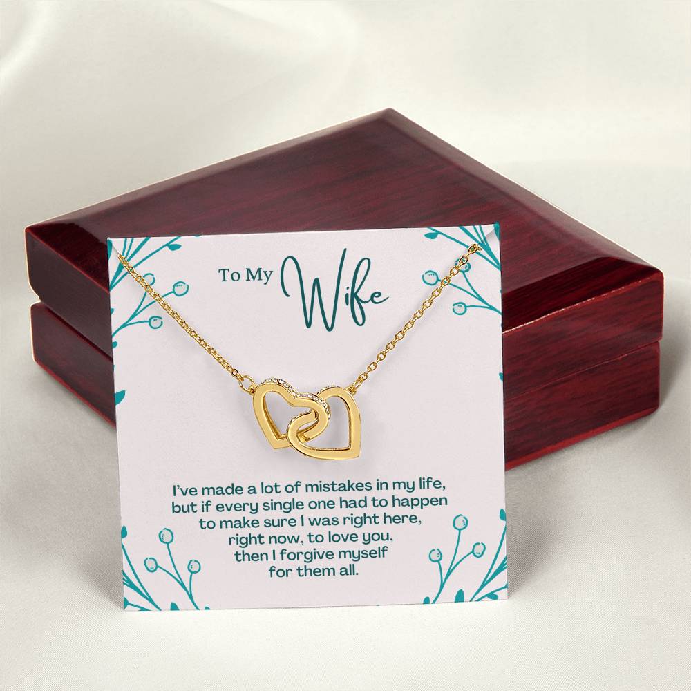 To My Wife - To Love You Then I Forgive Myself For Them All - Interlocking Heart Necklace Interlocking Hearts Necklace