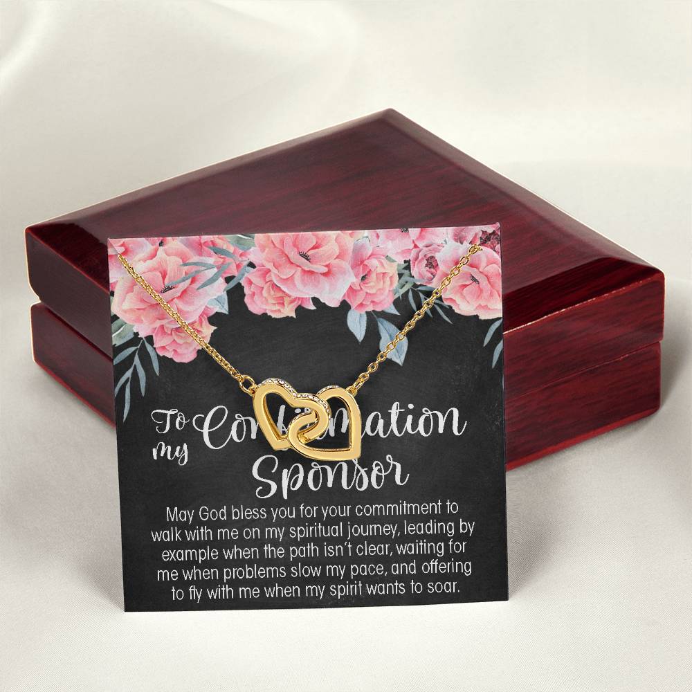 Confirmation Sponsor Interlocking Hearts Necklace Gift For Women Sponsor Confirmation Necklace Gifts For Sponsors Religious Thank You Gift