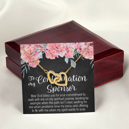 Confirmation Sponsor Interlocking Hearts Necklace Gift For Women Sponsor Confirmation Necklace Gifts For Sponsors Religious Thank You Gift
