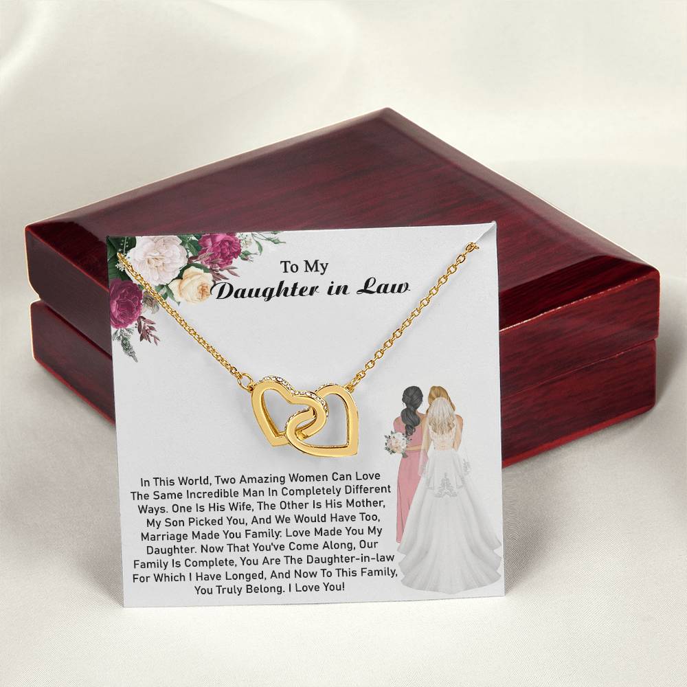 Daughter-In-Law Gift Daughter - Necklace Interlocking Hearts Necklace