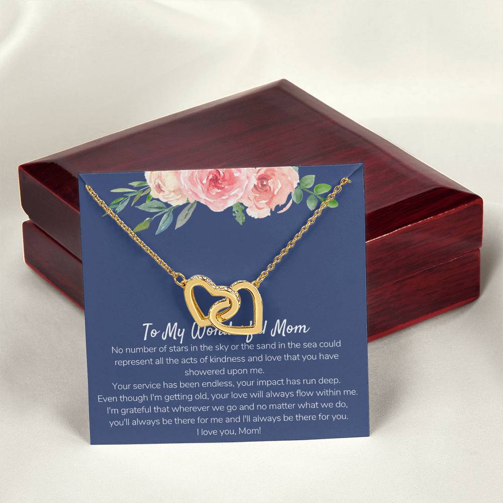 Wonderful Mom From Daughter Interlocking Hearts Necklace