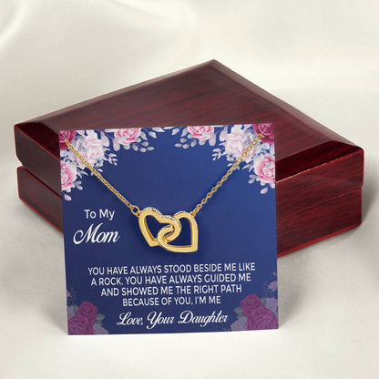 Daughter Mom Gift Mother'S Day Interlocking Hearts Necklace