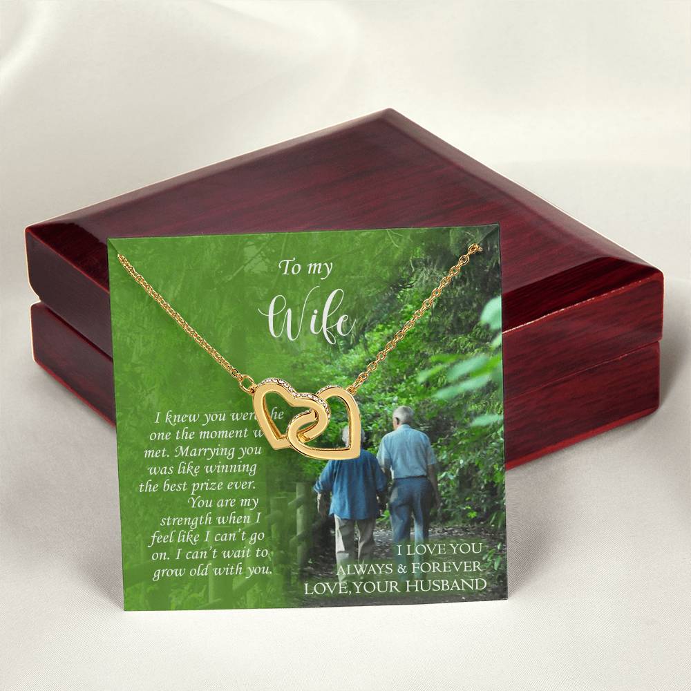 To My Wife Interlocking Hearts Necklace