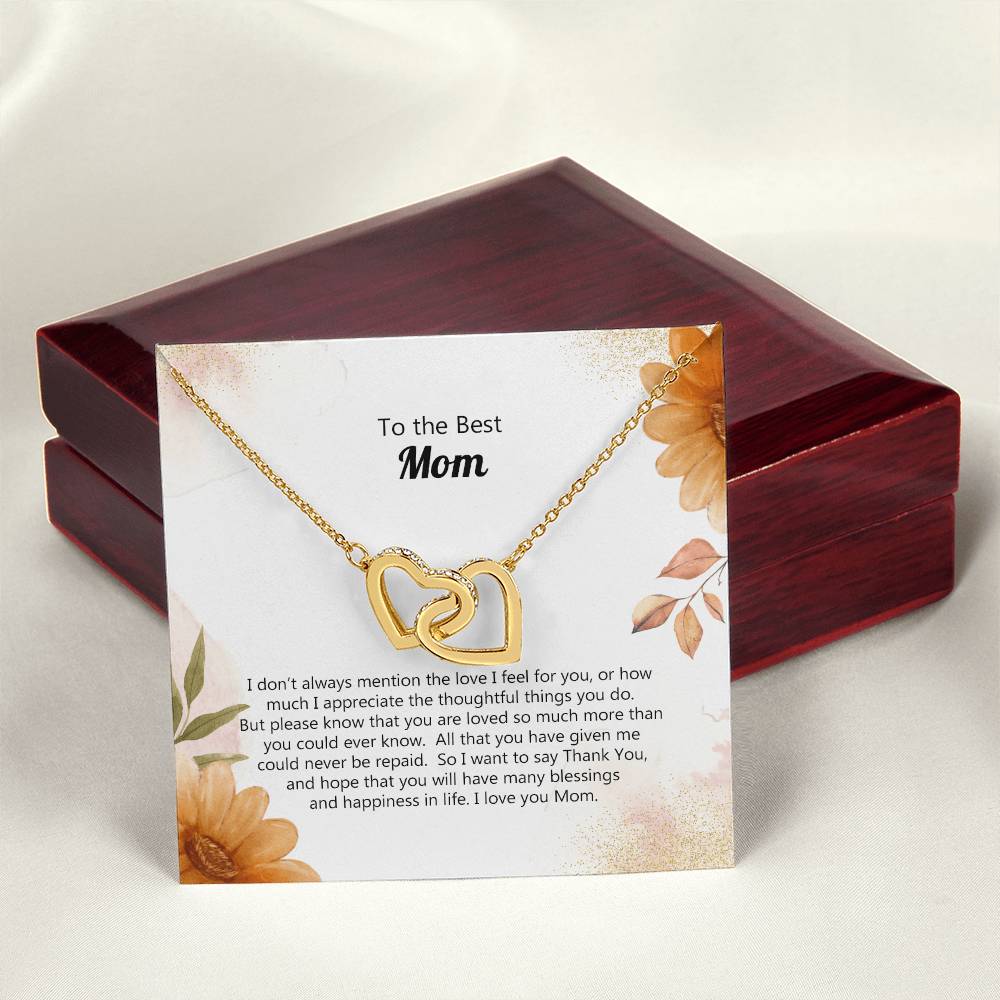 To The Best Mom Special Message Card For Mom Custom Forever Necklace Gift Mom Necklace Gift Ss124 Interlocking Hearts Necklace