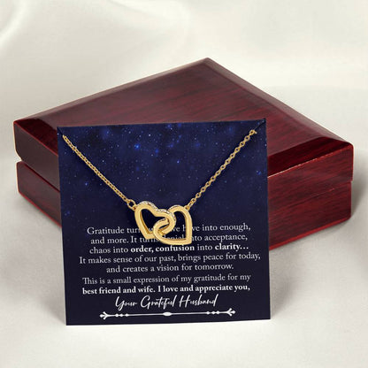 To My Wife Jewelry To My Wife Necklace Wife Necklace Gift Meaningful Jewellery Wishbone Necklace Anniversary Jewellery For Wife Interlocking Hearts Necklace