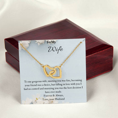 To My Wife Interlocking Hearts Necklace