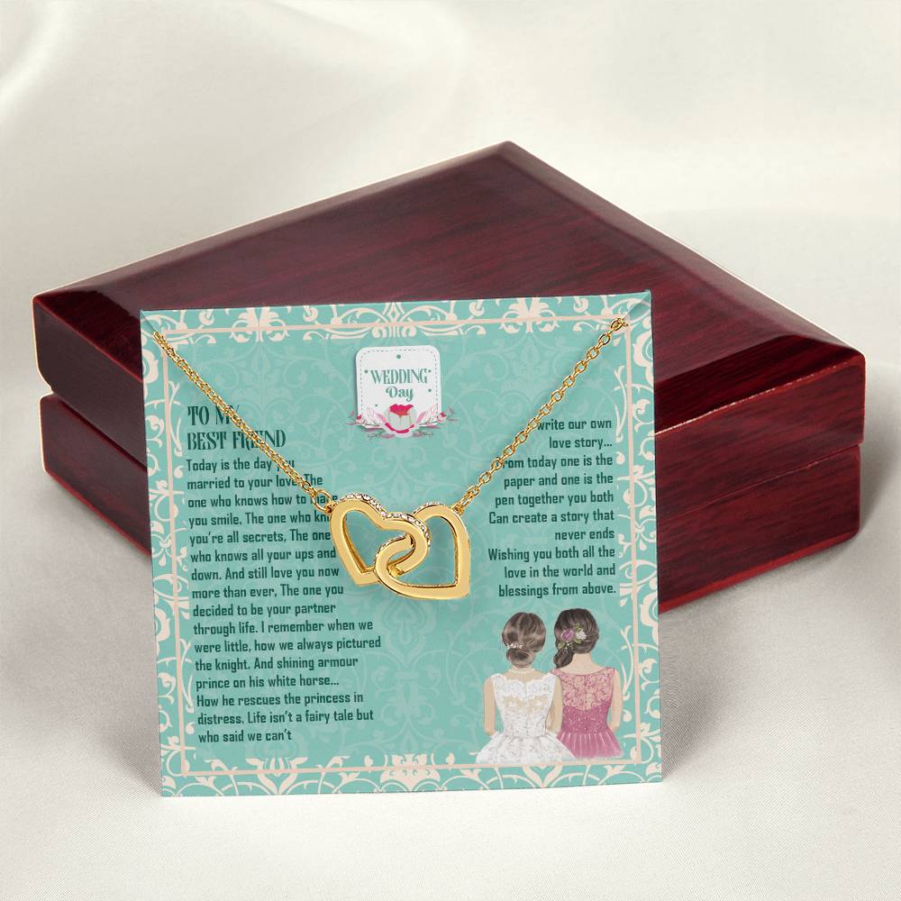 Wedding Gift - To My Best Friend Interlocking Hearts Necklace