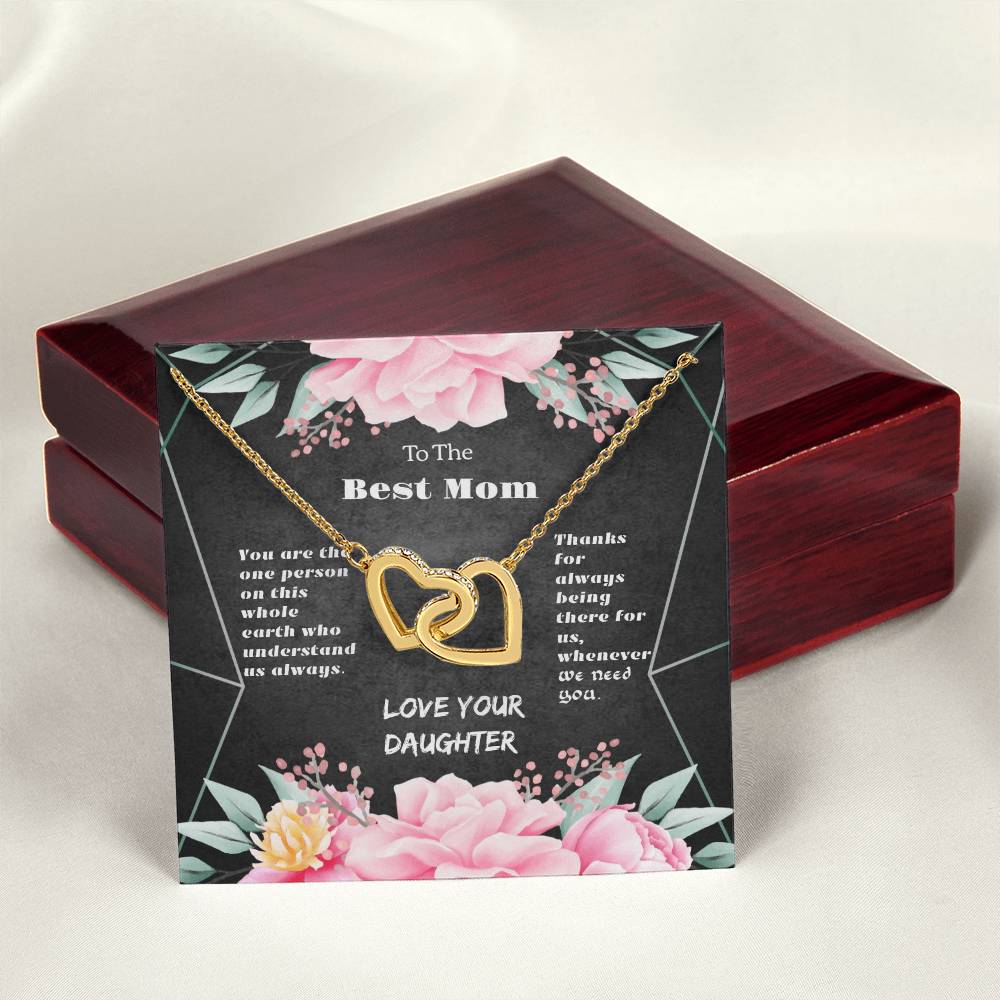 To The Best Mom Interlocking Hearts Necklace