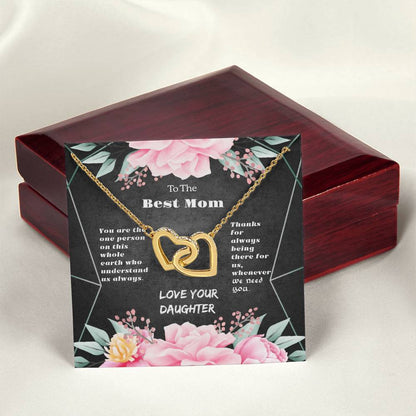 To The Best Mom Interlocking Hearts Necklace