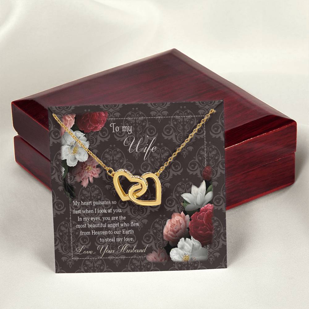To My Wife Interlocking Hearts Necklace