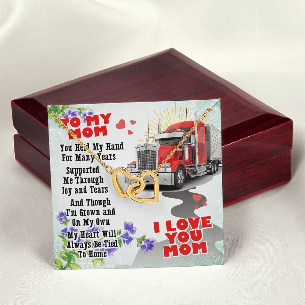 Trucker'S Mom- Interlocking Heart Necklace Interlocking Hearts Necklace