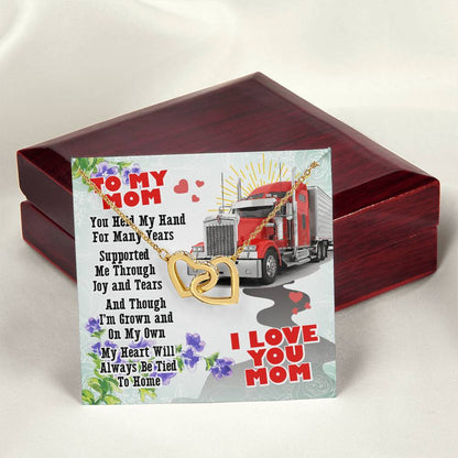 Trucker'S Mom- Interlocking Heart Necklace Interlocking Hearts Necklace