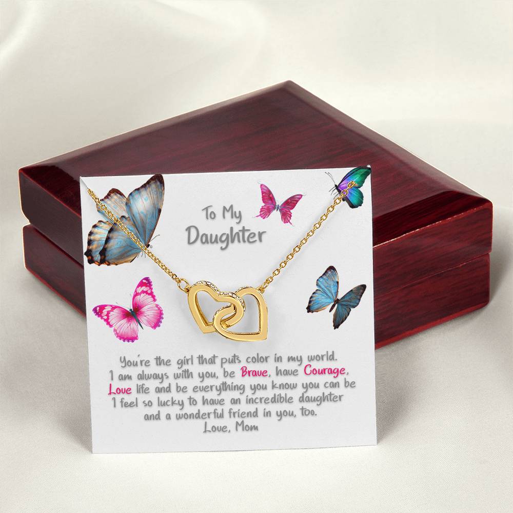 Daughter Butterfly - Hearts Necklace Interlocking Hearts Necklace