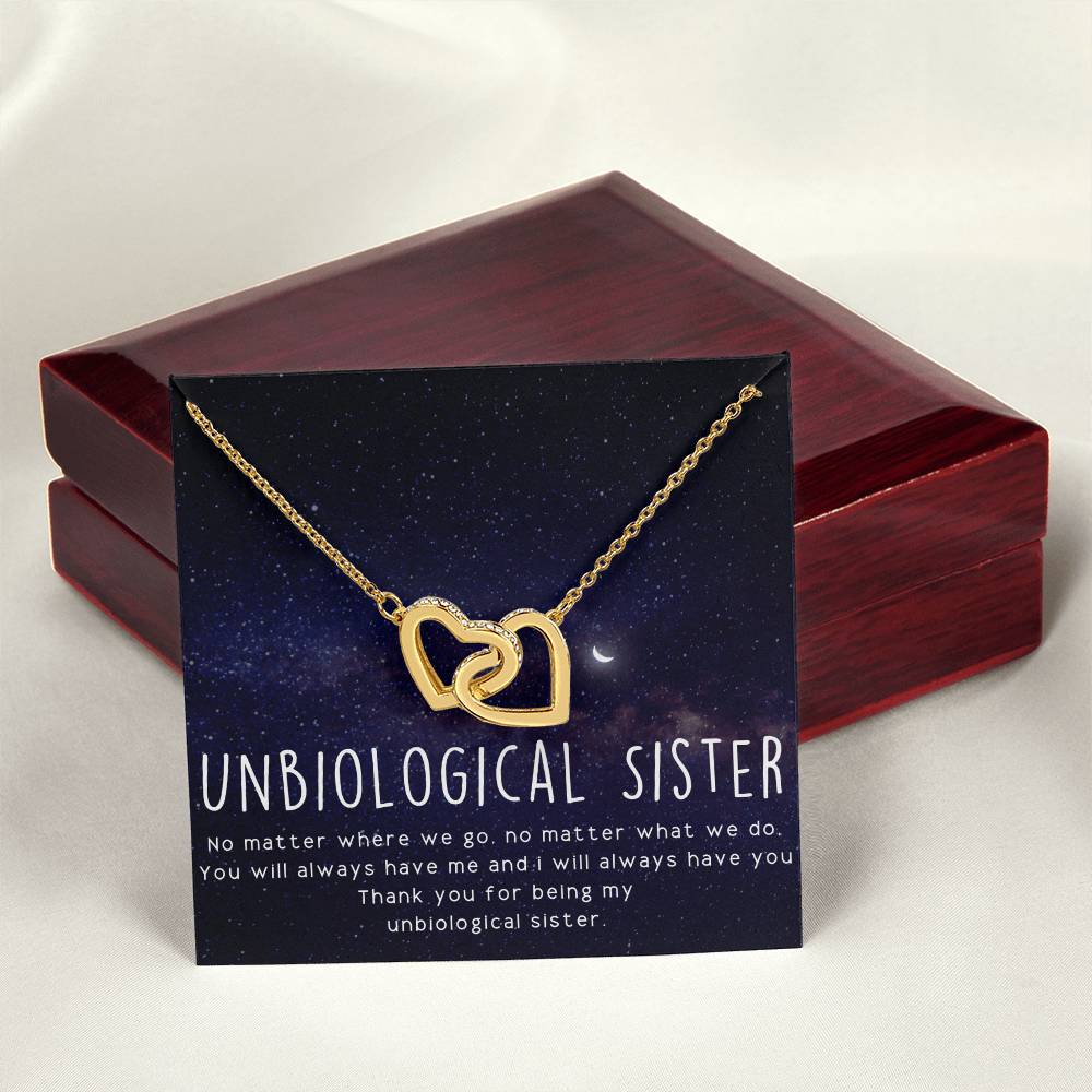 Unbiological Sister Necklace Soul Sister Sorority Sister Sister In Law Necklace Interlocking Hearts Necklace