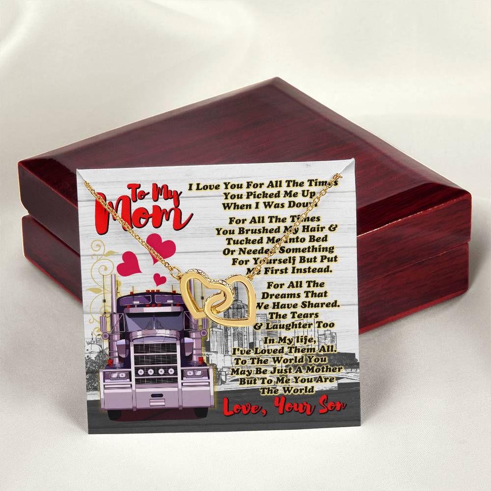 Trucker'S Mom- Interlocking Heart Necklace Interlocking Hearts Necklace