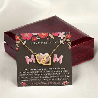 Unique Necklace Gift For Mom Interlocking Hearts Necklace