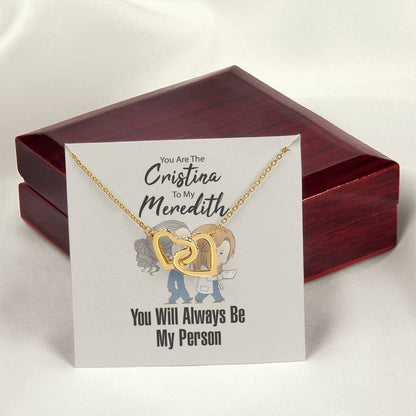 You Are The Cristina To My Meredith Necklace Interlocking Hearts Necklace