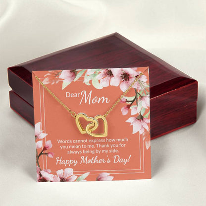 30 Mother'S Day Collection Interlocking Hearts Necklace - Coral Floral