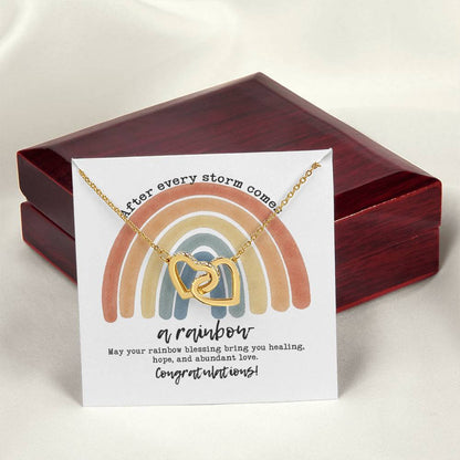 After Every Storm Comes A Rainbow Necklace Interlocking Hearts Necklace