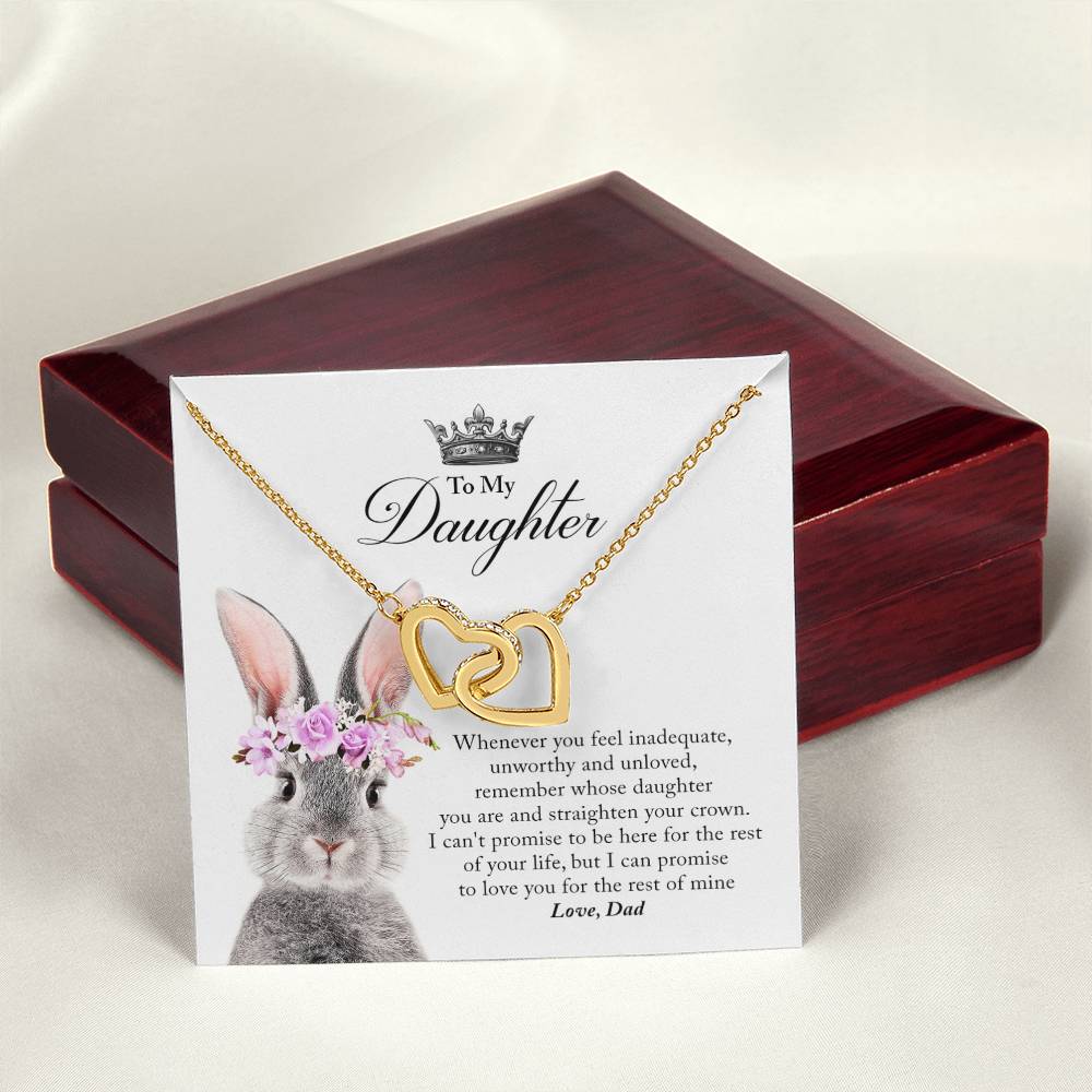 Daughter Straighten Your Crown In Usa Interlocking Hearts Necklace