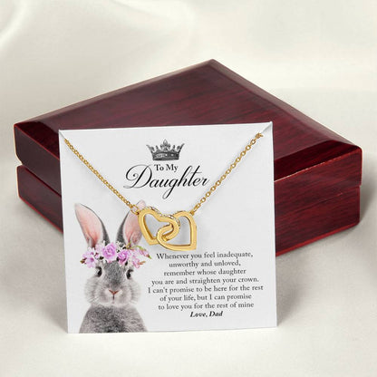 Daughter Straighten Your Crown In Usa Interlocking Hearts Necklace