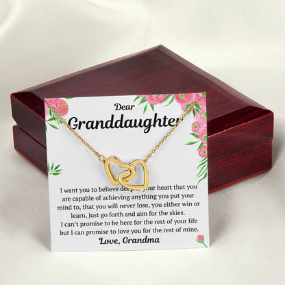 Dear Granddaughter From Grandma Interlocking Hearts Necklace