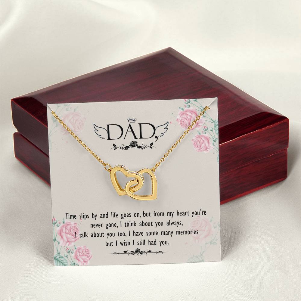 Dad - From My Heart You Are Never Gone - Necklace Interlocking Hearts Necklace
