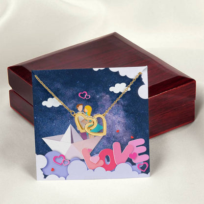 To Wife Girlfriend . Show Your Love To Your Lovely Girlfriend Wife. Gift For Girlfriend Wife Interlocking Hearts Necklace