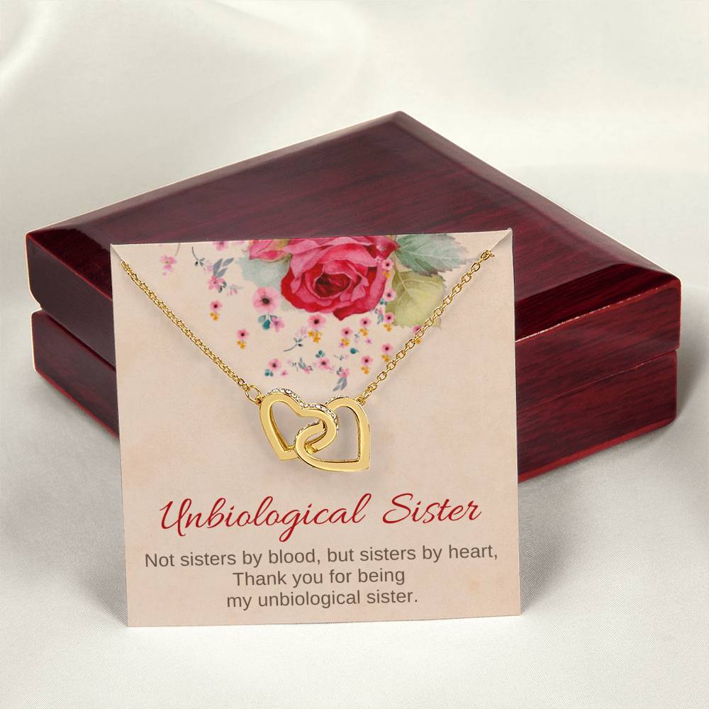 Unbiological Sister Interlocking Hearts Necklace