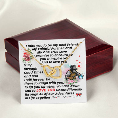 Welder'S Girl - Interlocking Heart Necklace Interlocking Hearts Necklace