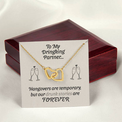 Drinking Buddy Giftgifts For People Who Love To Drink Interlocking Hearts Necklace