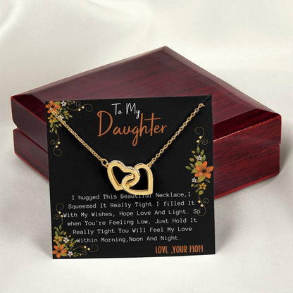 Gift For Daughterdouble Hearts Necklace For Daughter Interlocking Hearts Necklace